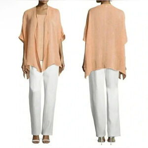 Caroline Rose Women’s 100% Silk Pull On Lined Trousers Size: XLP White Ivory NWT